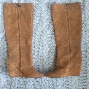 Tan knee high boots